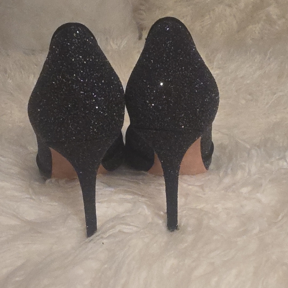 Jean-Michel Cazabat Black Glitter Pointed-Toe Stiletto Heels 4 Inches Heel 38.5 - Picture 5 of 15